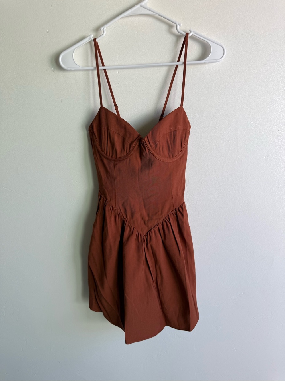 West of Melrose Rust Drop Waist Corset Back Mini Dress size XS